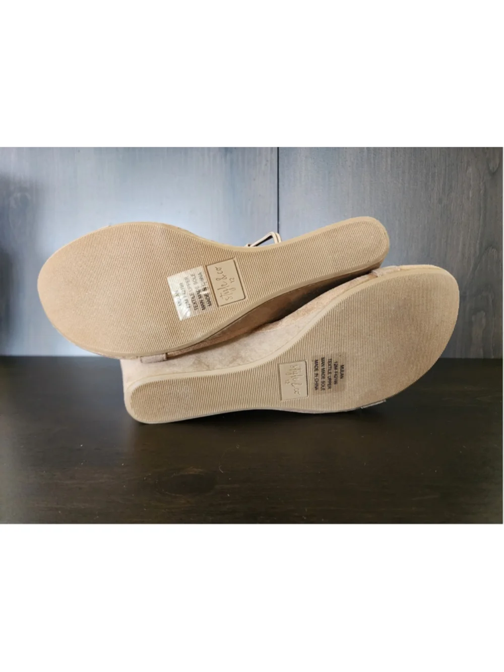 Style & Co. Women's Mulan Strappy Wedge Sandals Size 12 M Taupe